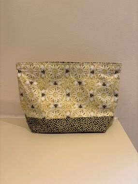 Cosmetic Bag w/ Bee Print Fabric
